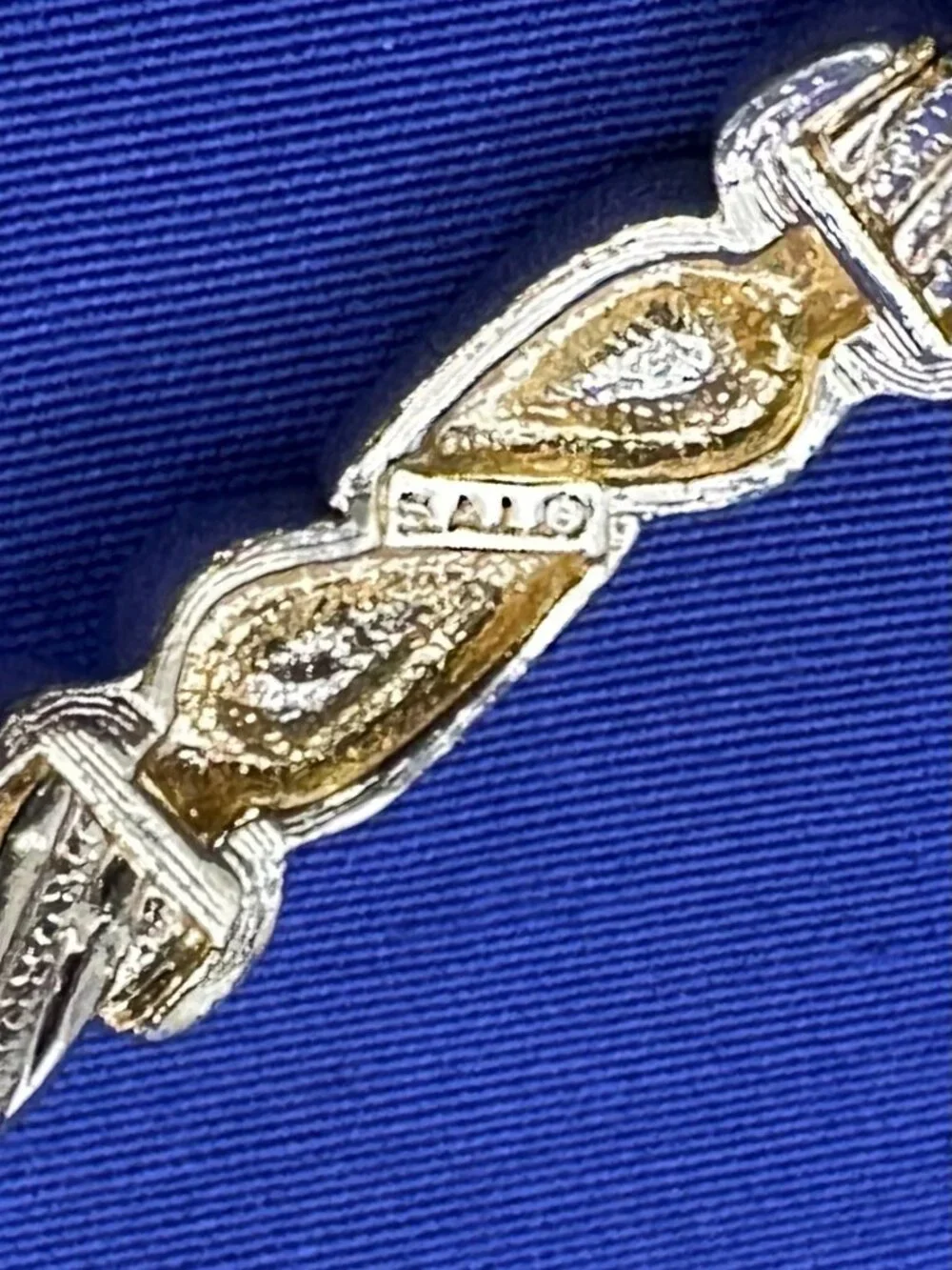 VTG S.A.L. (Swarovski) Gold-Toned Cable & Crystal Bangle Bracelet